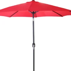 Umbrellas Jordan Manufacturing 9FT Steel Market Umbrella In Red