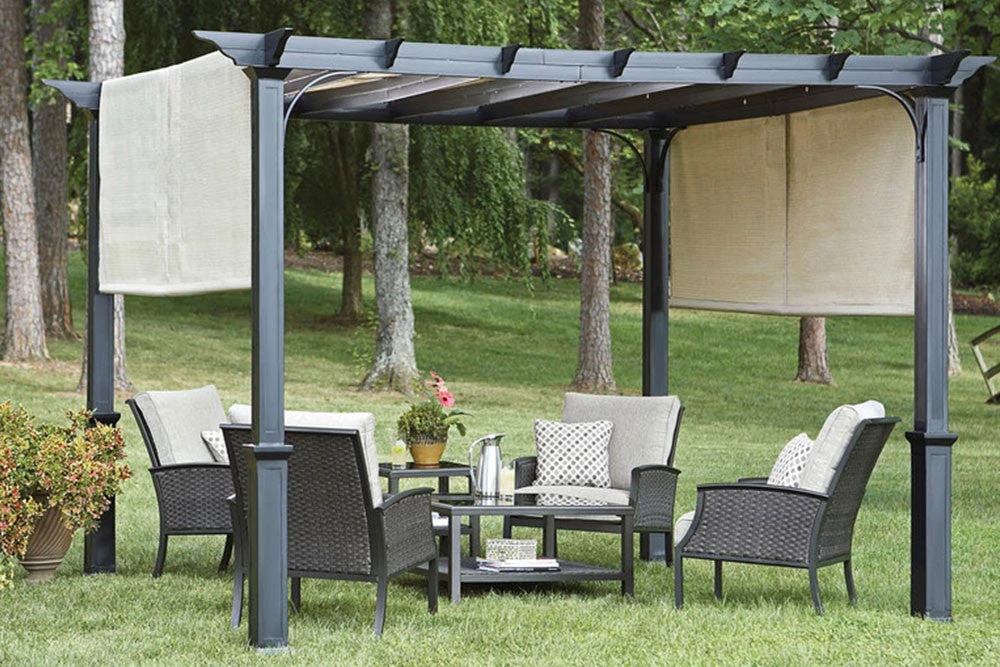 TOPS Lowe's Garden Treasures 10' Pergola Canopy With Ties 3 TOPS Lowe's Garden Treasures 10' Pergola Canopy With Ties